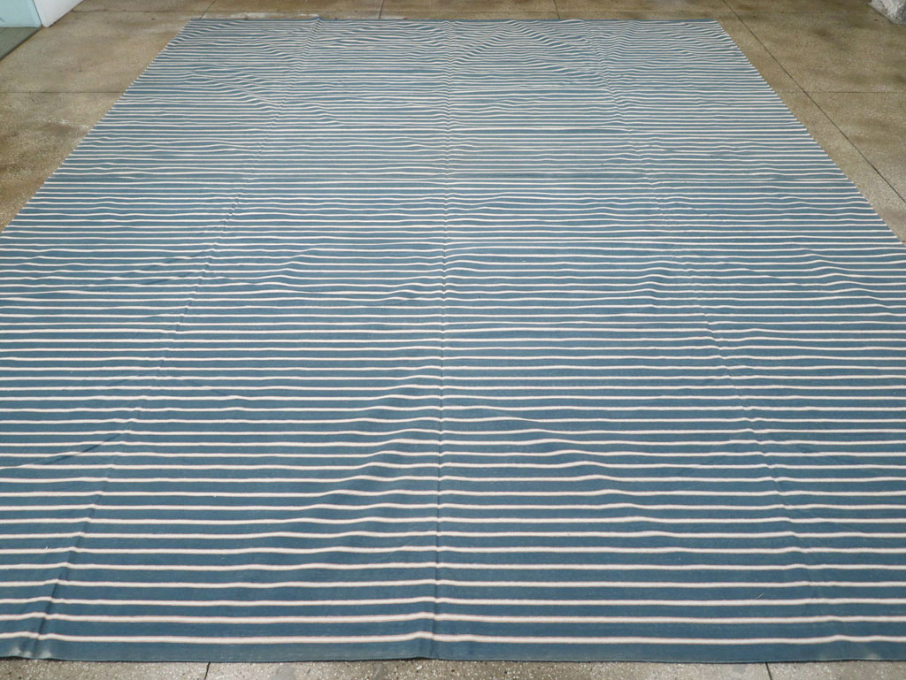 Vintage Indian Cotton Dhurrie Large Flatweave Carpet, No.32314 - Gss