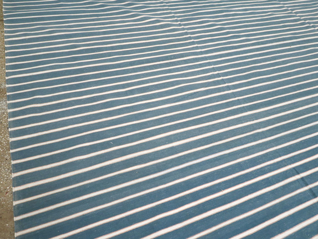 Vintage Indian Cotton Dhurrie Large Flatweave Carpet, No.32314 - Gss