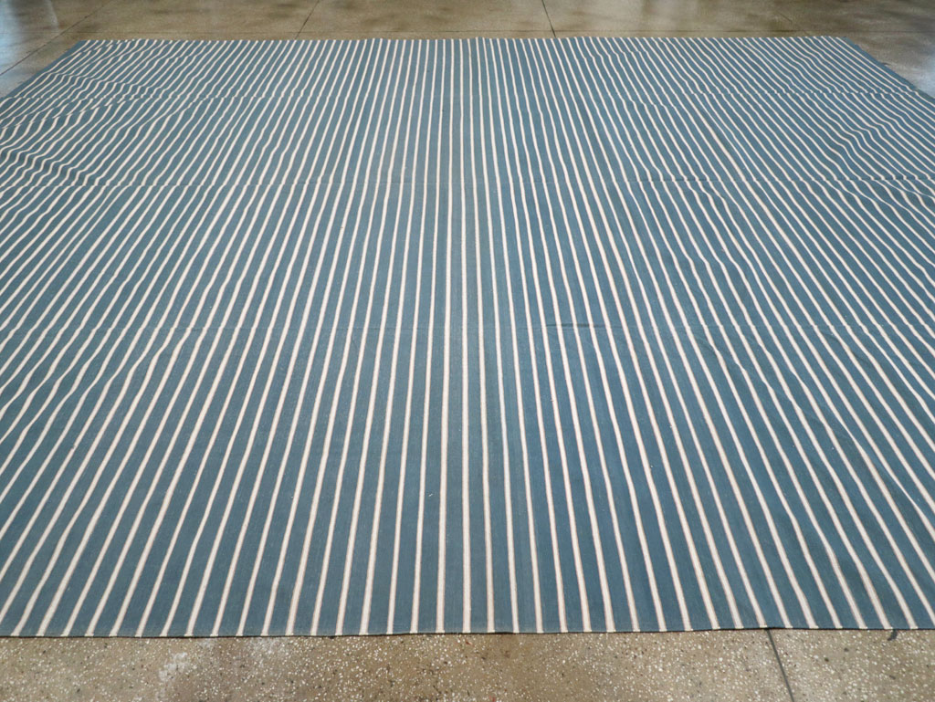 Vintage Indian Cotton Dhurrie Large Flatweave Carpet, No.32314 - Gss