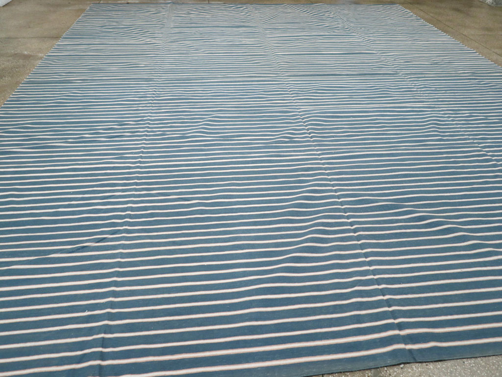 Vintage Indian Cotton Dhurrie Large Flatweave Carpet, No.32314 - Gss