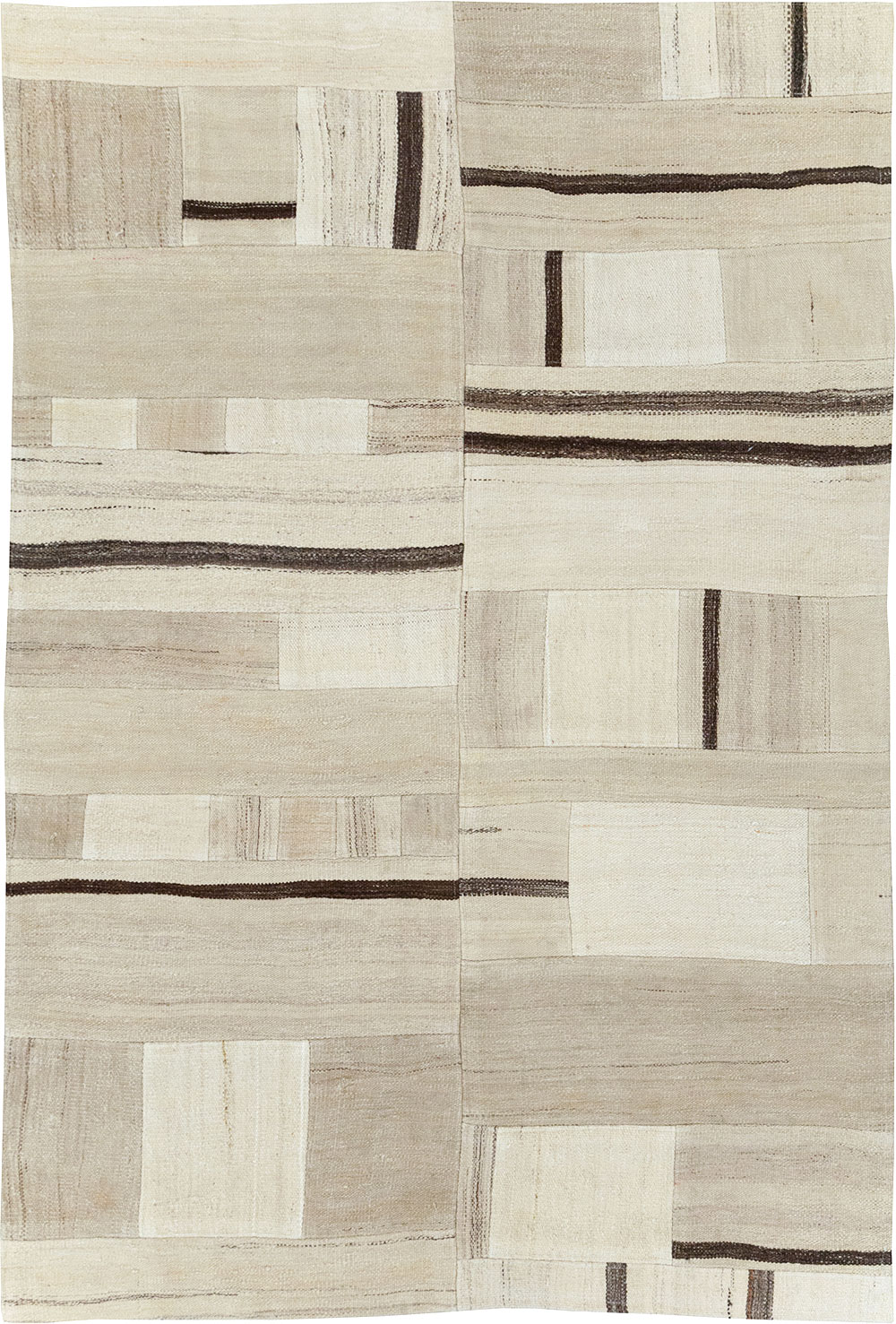 Modern Turkish Flatweave Accent Rug, No.32315 - Gss