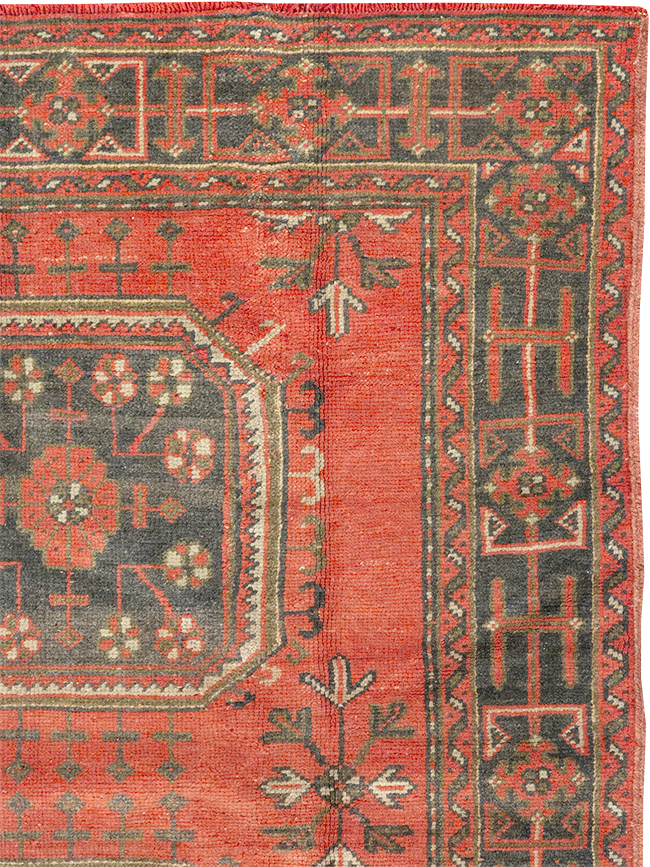 Vintage Turkish Oushak Wide Gallery Runner, No.32321 - Gss