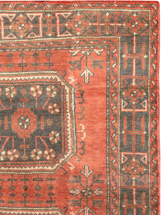 Vintage Turkish Oushak Wide Gallery Runner, No.32321 - Gss