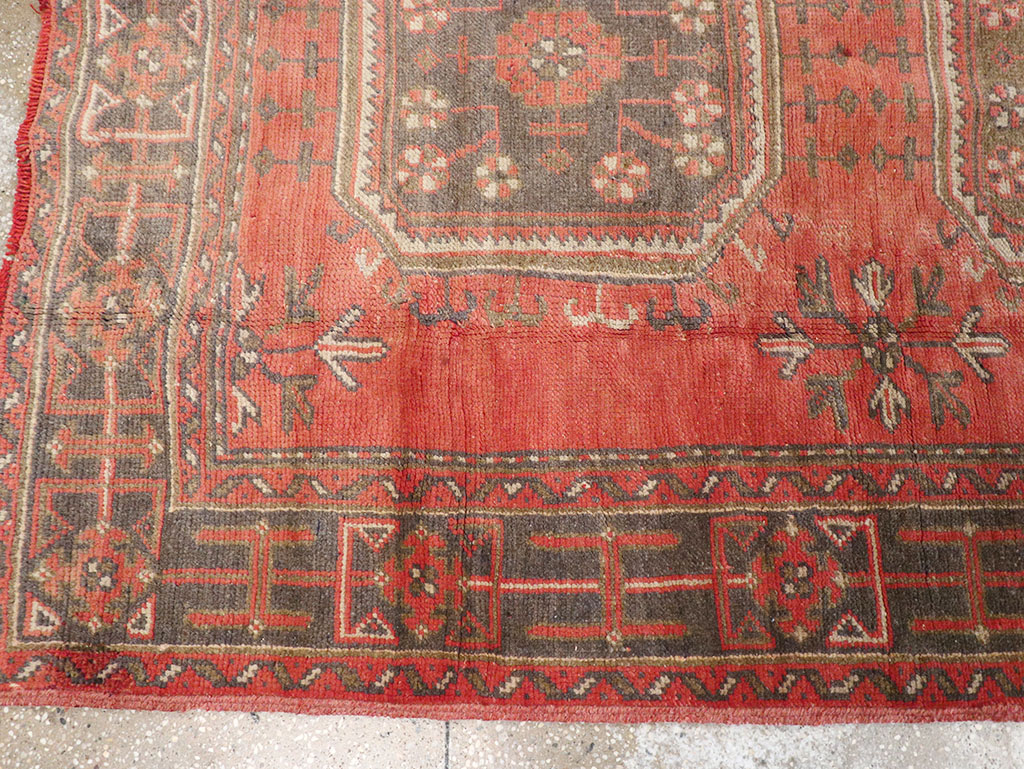 Vintage Turkish Oushak Wide Gallery Runner, No.32321 - Gss