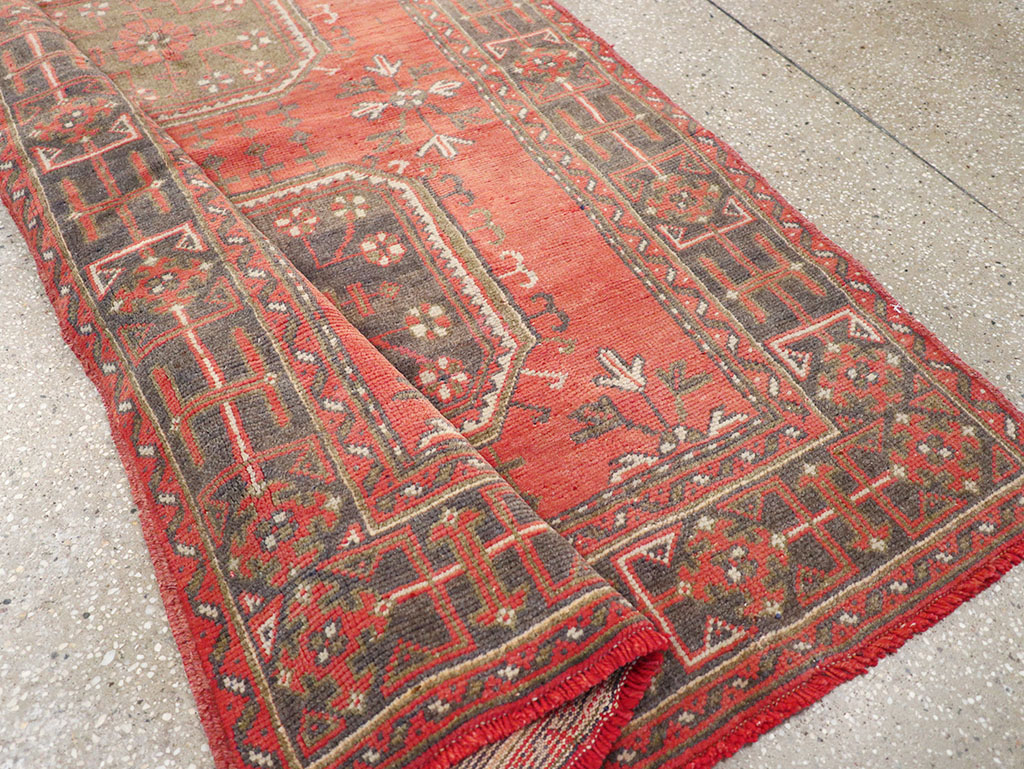 Vintage Turkish Oushak Wide Gallery Runner, No.32321 - Gss