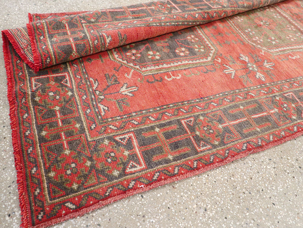 Vintage Turkish Oushak Wide Gallery Runner, No.32321 - Gss