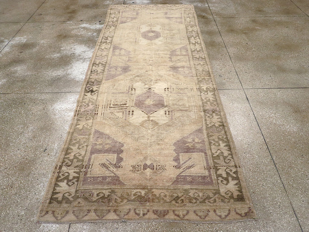 Vintage Turkish Anatolian Wide Gallery Runner, No.32324 - Gss