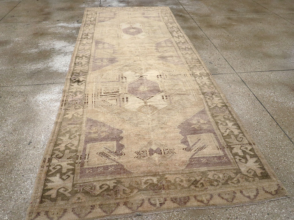 Vintage Turkish Anatolian Wide Gallery Runner, No.32324 - Gss