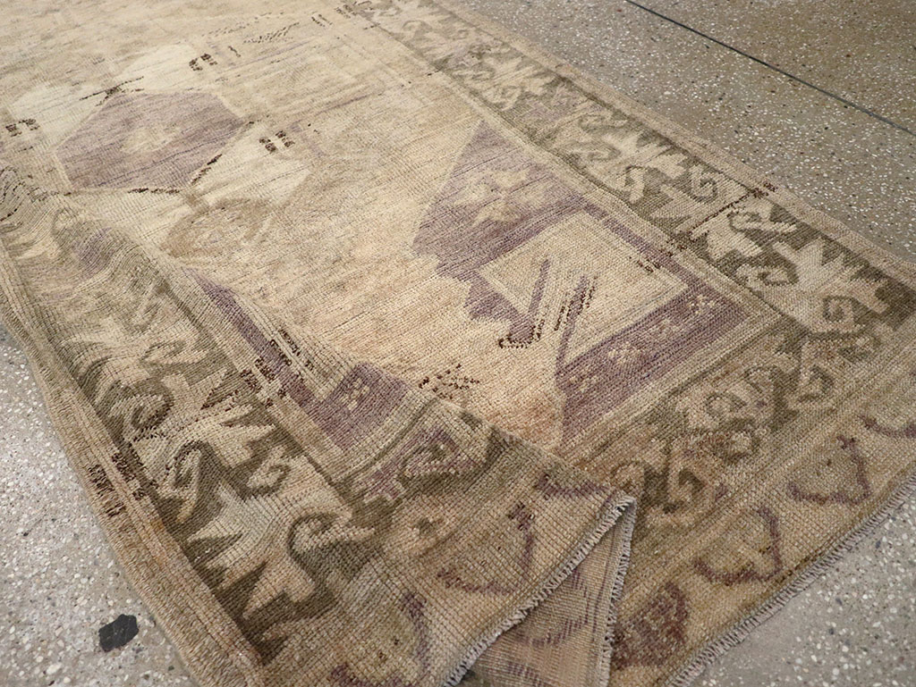 Vintage Turkish Anatolian Wide Gallery Runner, No.32324 - Gss