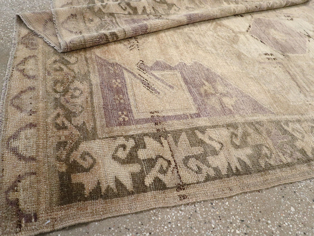 Vintage Turkish Anatolian Wide Gallery Runner, No.32324 - Gss