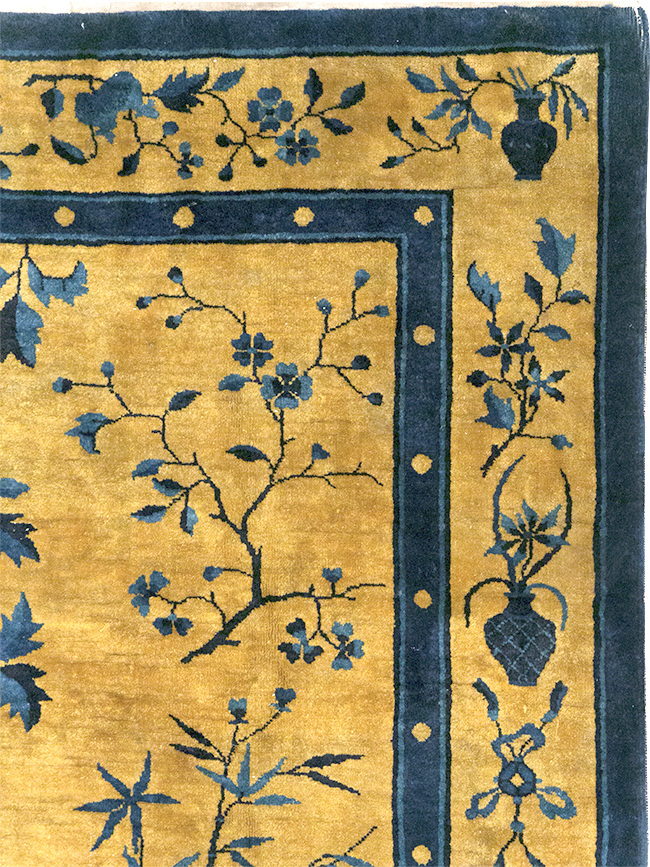 Vintage Chinese Art Deco Accent Carpet, No.32325 - Gss