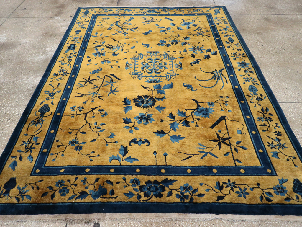 Vintage Chinese Art Deco Accent Carpet, No.32325 - Gss