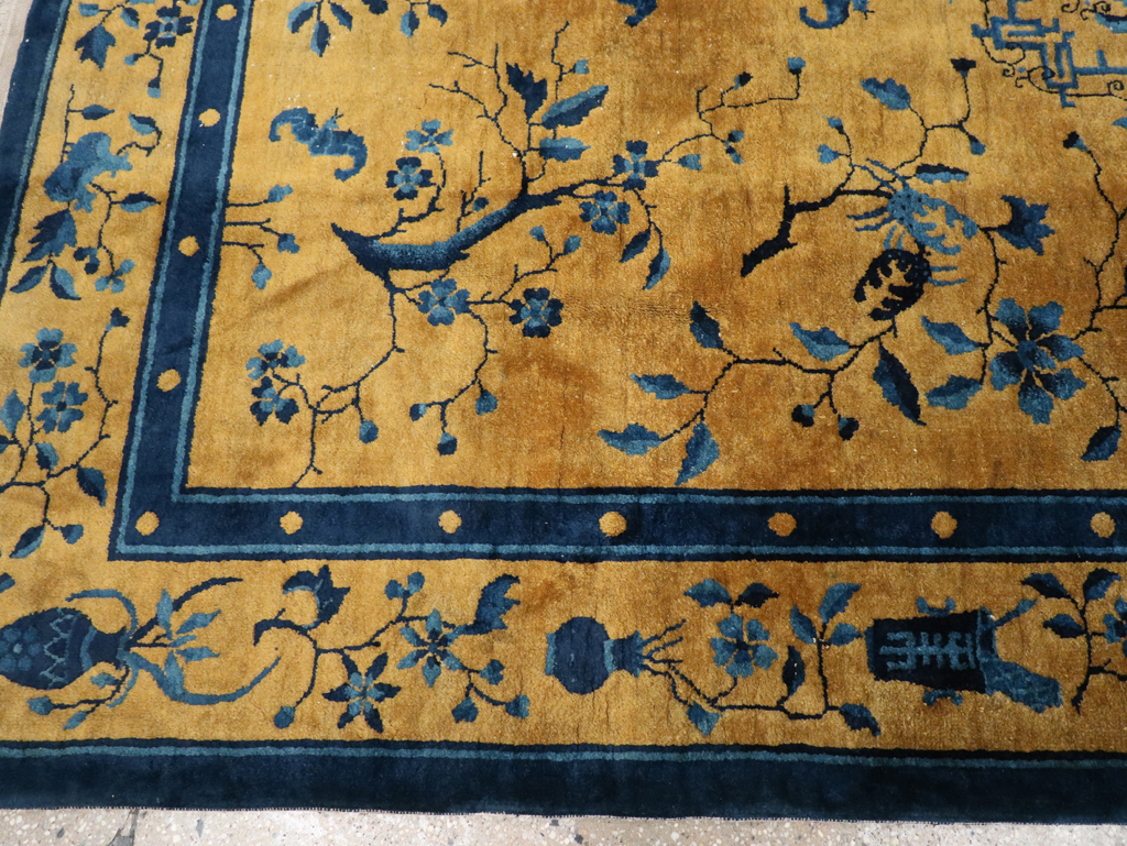 Vintage Chinese Art Deco Accent Carpet, No.32325 - Gss