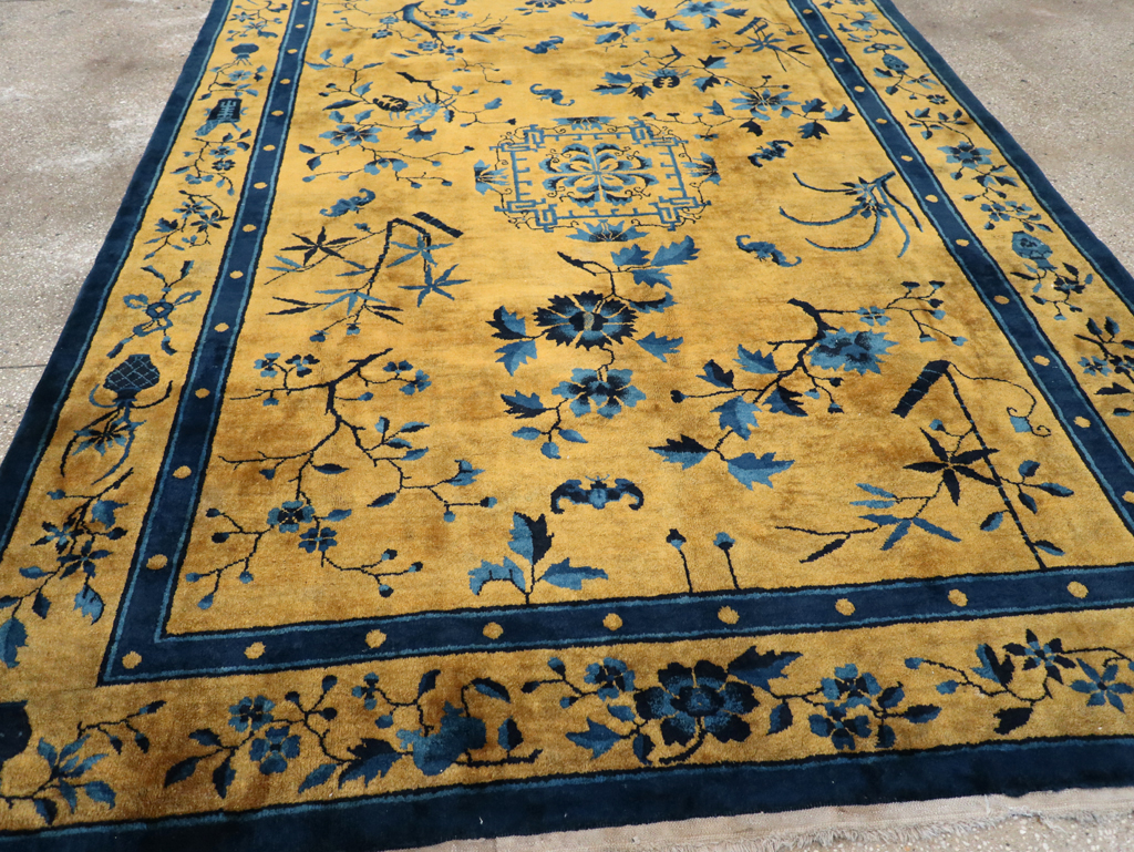 Vintage Chinese Art Deco Accent Carpet, No.32325 - Gss