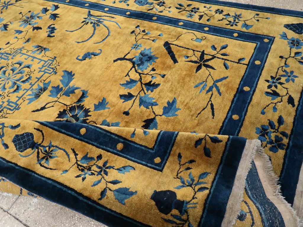 Vintage Chinese Art Deco Accent Carpet, No.32325 - Gss