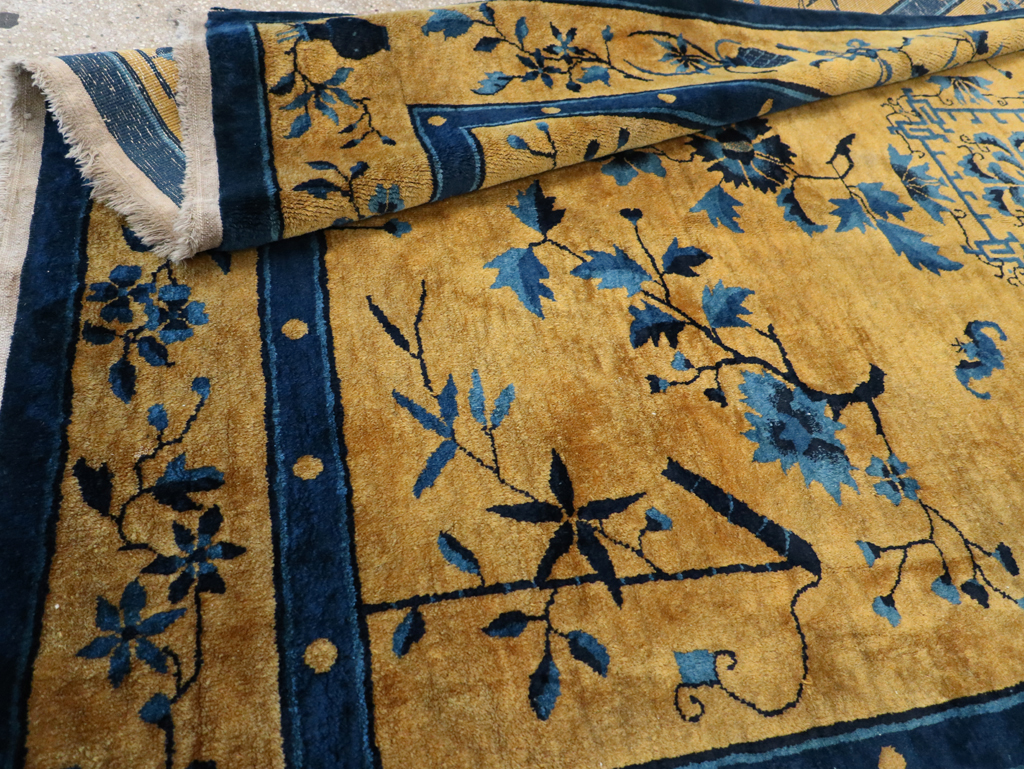 Vintage Chinese Art Deco Accent Carpet, No.32325 - Gss