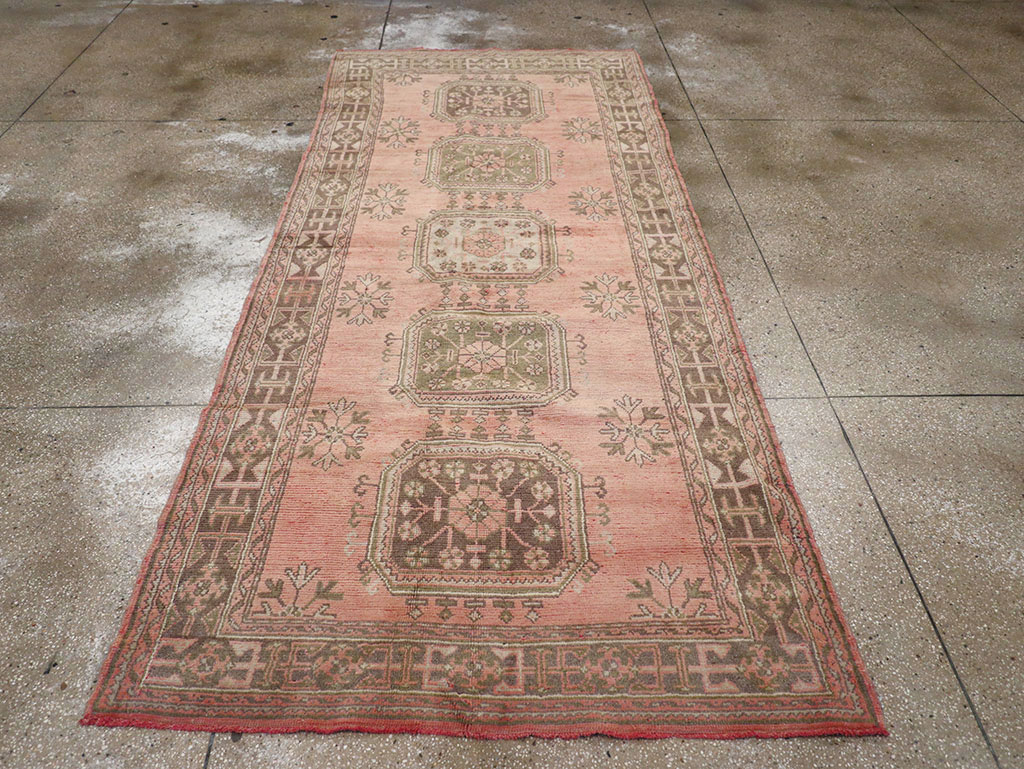 Vintage Turkish Oushak Gallery Rug, No.32327 - Gss
