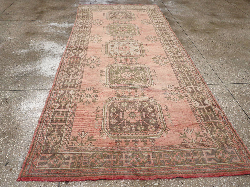 Vintage Turkish Oushak Gallery Rug, No.32327 - Gss