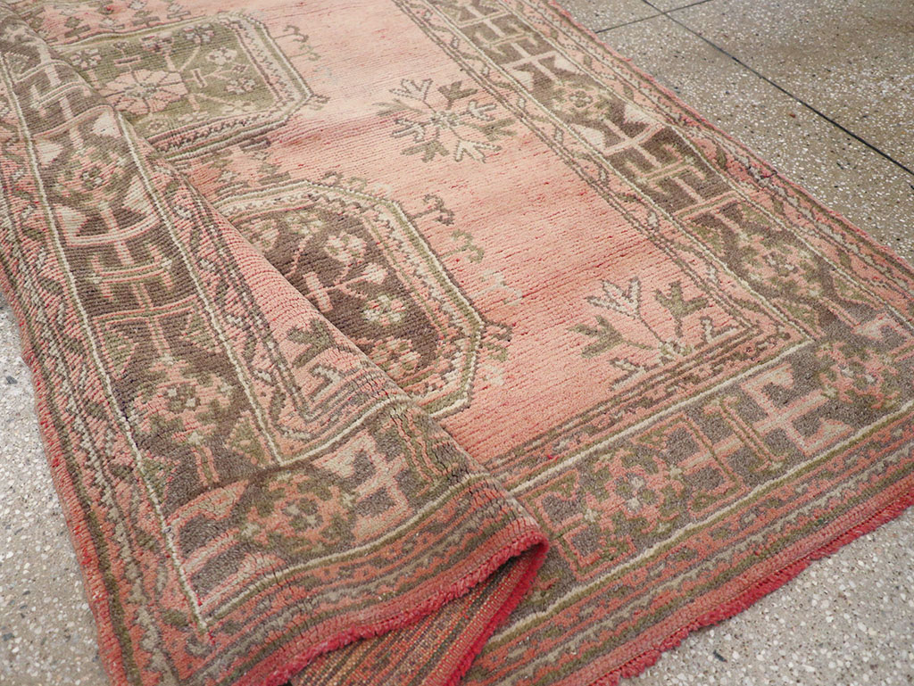 Vintage Turkish Oushak Gallery Rug, No.32327 - Gss