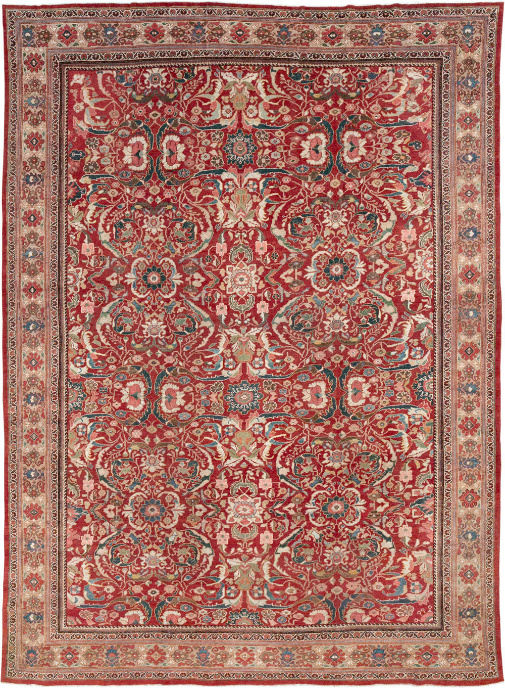 Vintage Persian Mahal Large Carpet, No.32337 - Gss