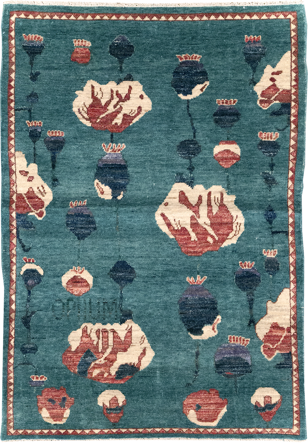 Modern Turkish Pictorial Throw Rug, No.32338 - Gss