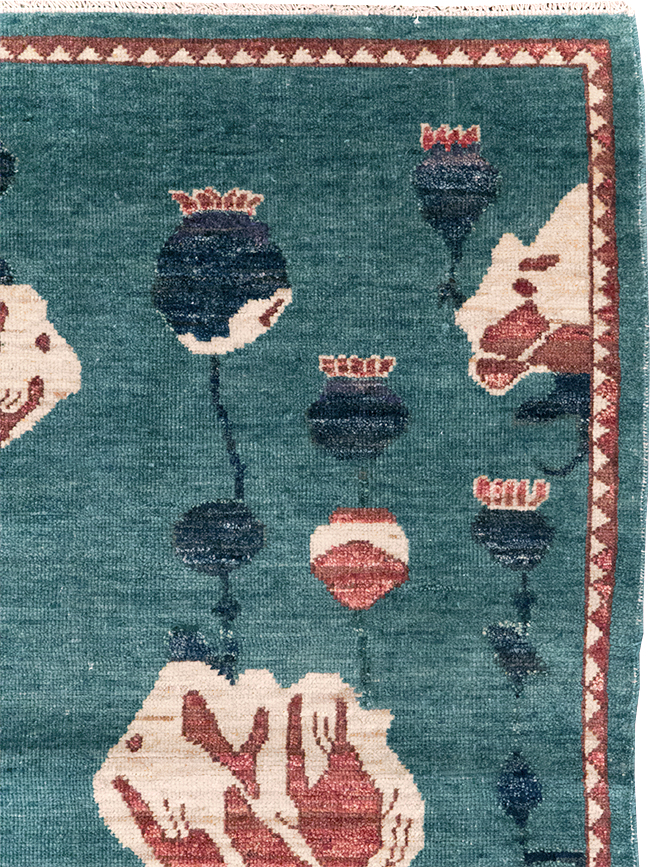 Modern Turkish Pictorial Throw Rug, No.32338 - Gss