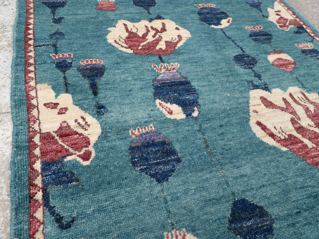 Modern Turkish Pictorial Throw Rug, No.32338 - Gss