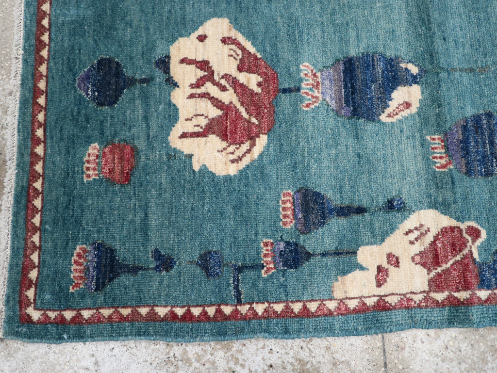 Modern Turkish Pictorial Throw Rug, No.32338 - Gss