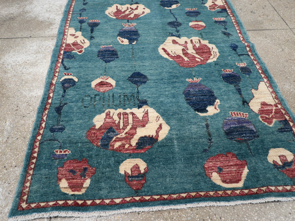 Modern Turkish Pictorial Throw Rug, No.32338 - Gss