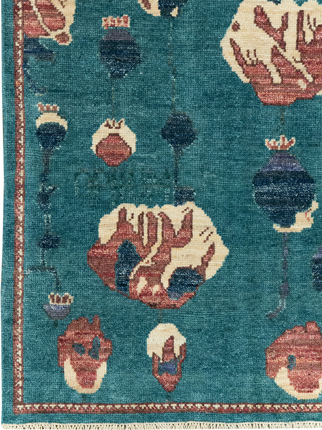 Modern Turkish Pictorial Throw Rug, No.32339 - Gss