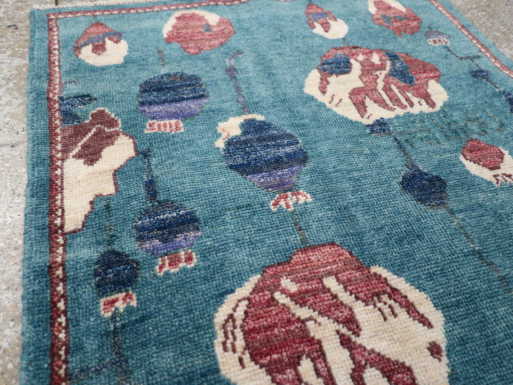 Modern Turkish Pictorial Throw Rug, No.32339 - Gss