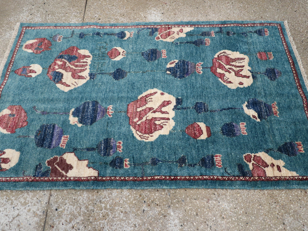 Modern Turkish Pictorial Throw Rug, No.32339 - Gss