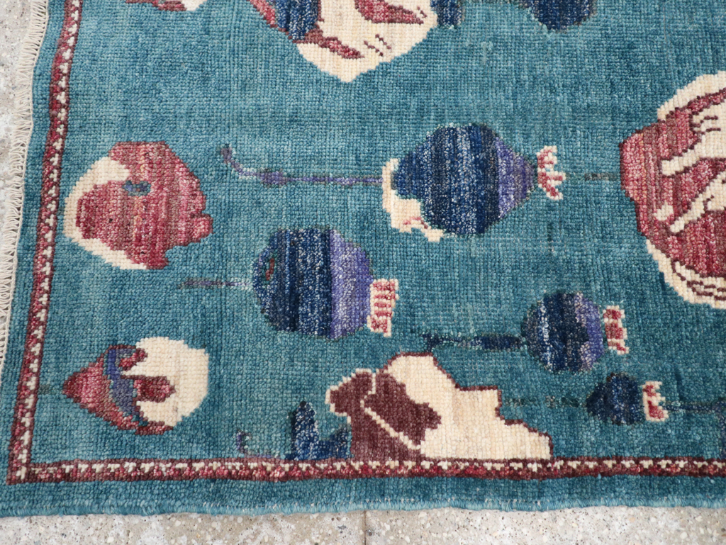 Modern Turkish Pictorial Throw Rug, No.32339 - Gss