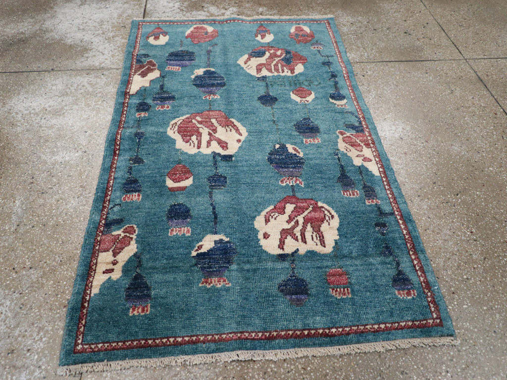 Modern Turkish Pictorial Throw Rug, No.32339 - Gss