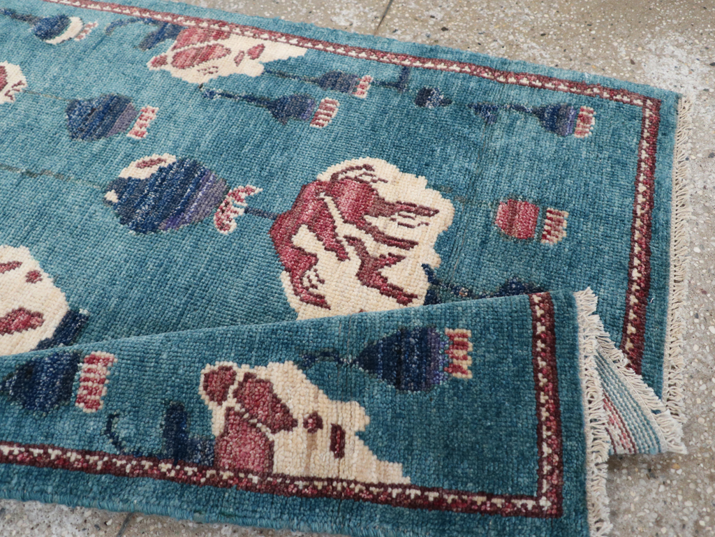 Modern Turkish Pictorial Throw Rug, No.32339 - Gss