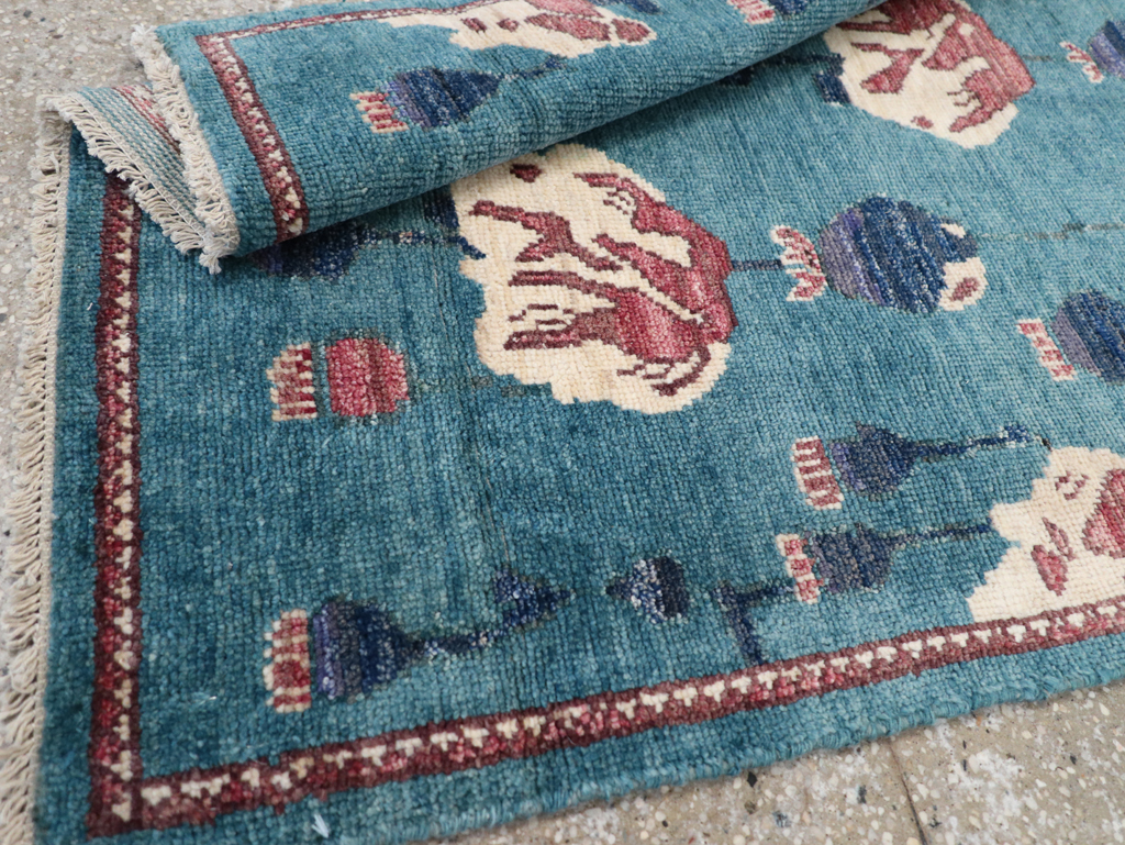 Modern Turkish Pictorial Throw Rug, No.32339 - Gss