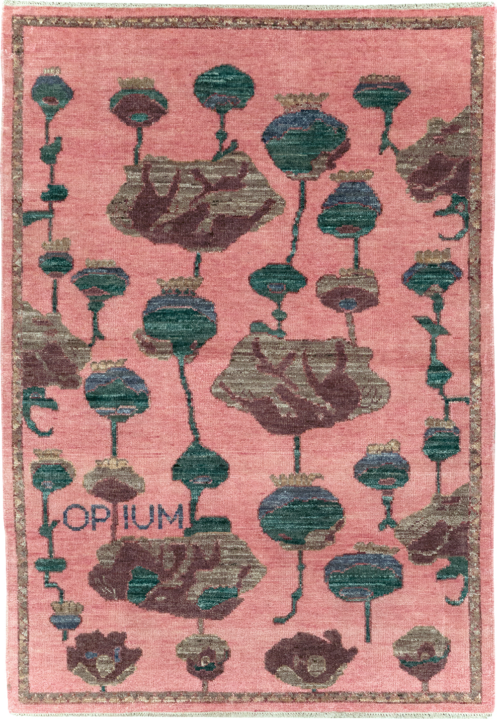 Modern Turkish Pictorial Throw Rug, No.32340 - Gss