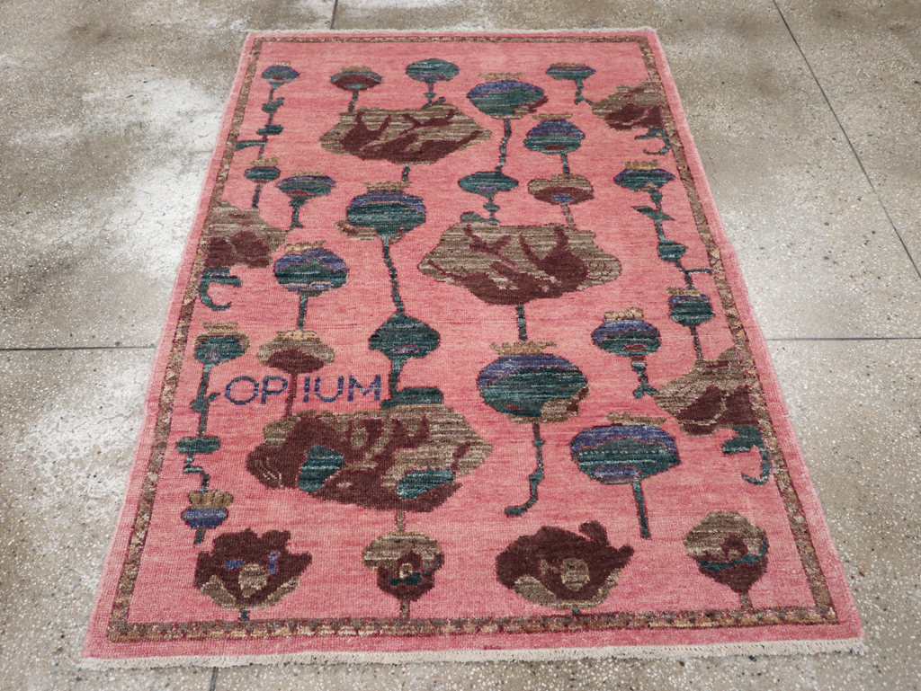 Modern Turkish Pictorial Throw Rug, No.32340 - Gss