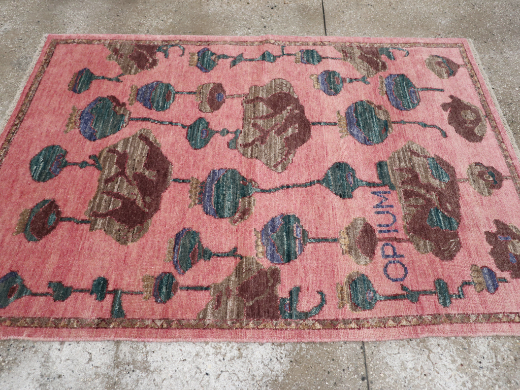 Modern Turkish Pictorial Throw Rug, No.32340 - Gss