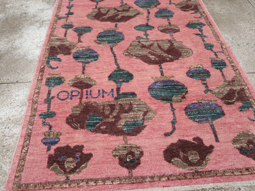 Modern Turkish Pictorial Throw Rug, No.32340 - Gss