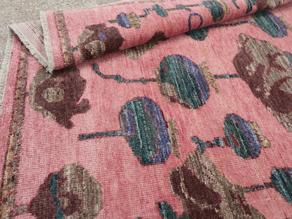 Modern Turkish Pictorial Throw Rug, No.32340 - Gss