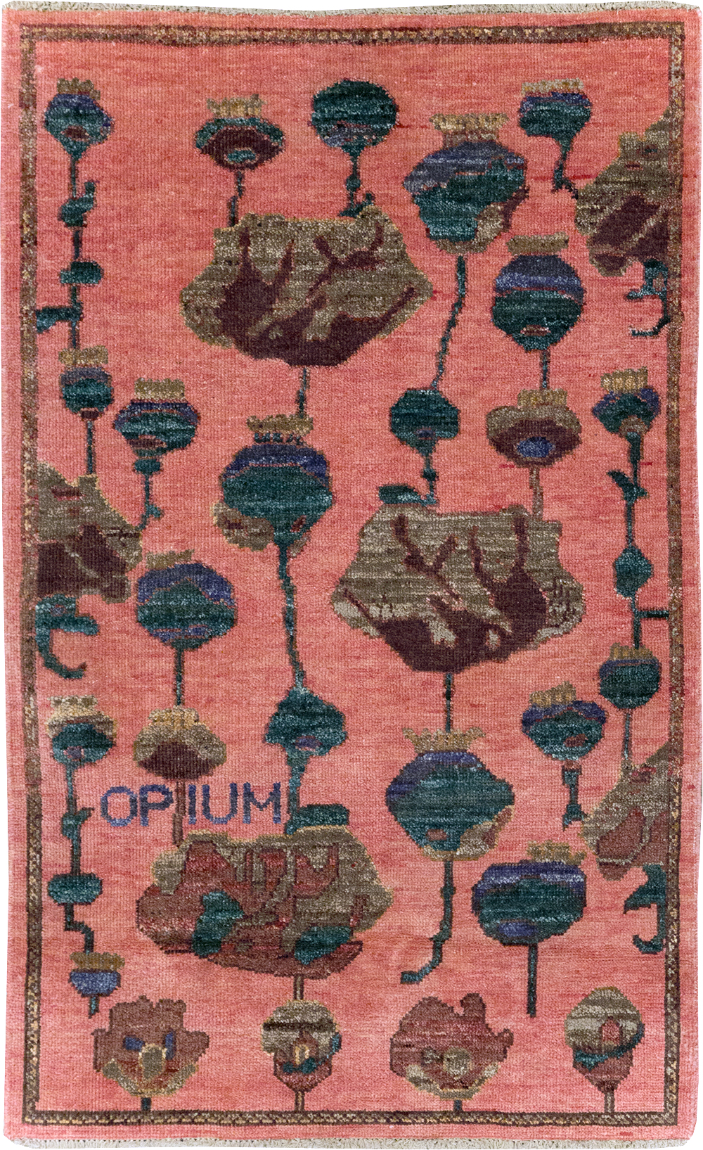 Modern Turkish Pictorial Throw Rug, No.32341 - Gss