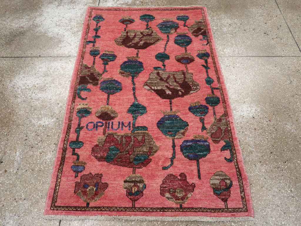 Modern Turkish Pictorial Throw Rug, No.32341 - Gss