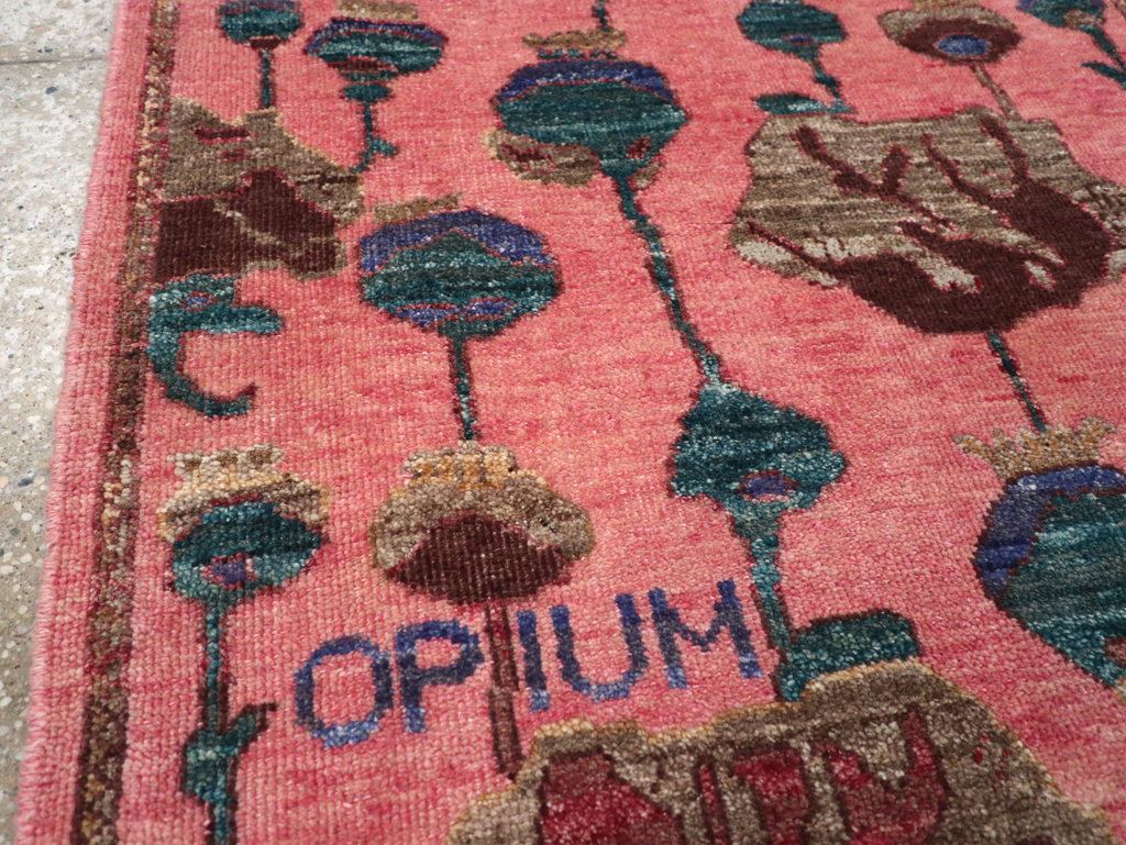 Modern Turkish Pictorial Throw Rug, No.32341 - Gss