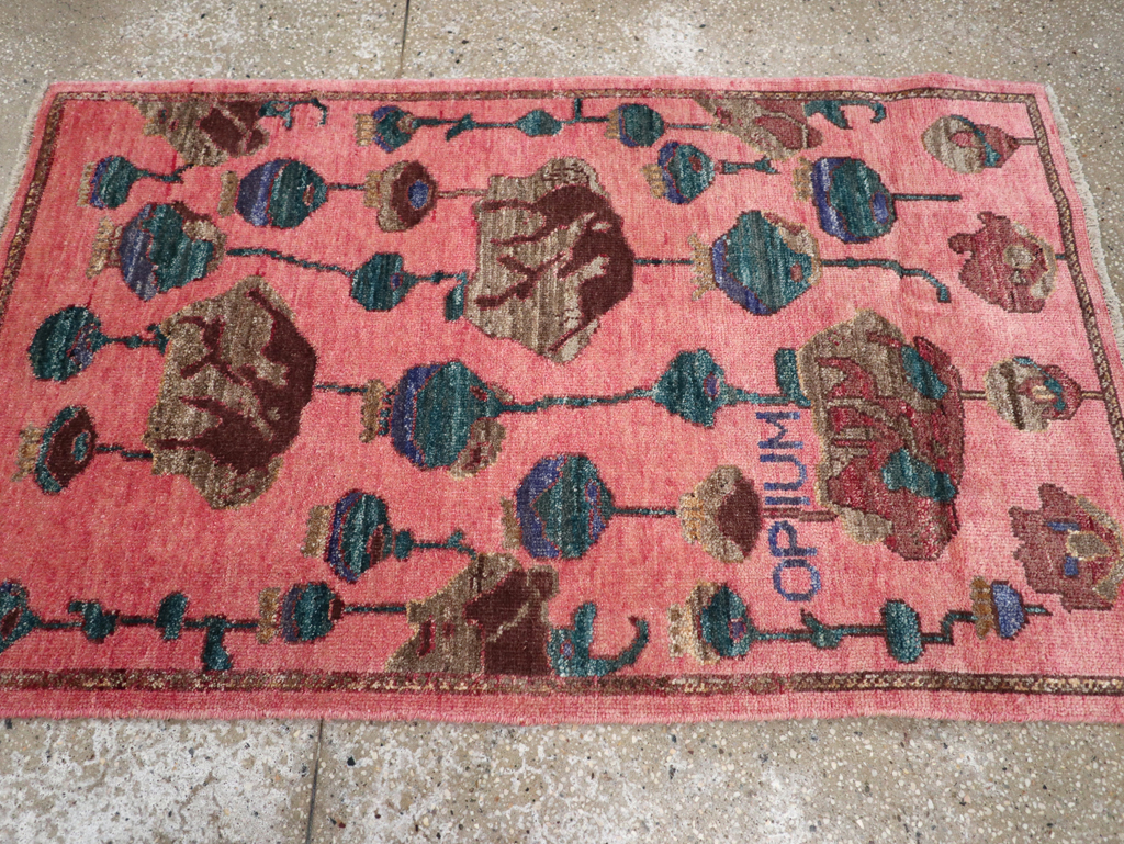 Modern Turkish Pictorial Throw Rug, No.32341 - Gss