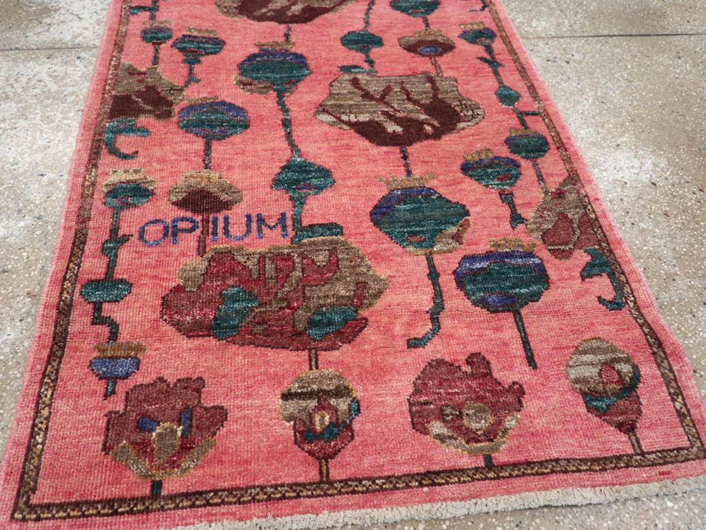 Modern Turkish Pictorial Throw Rug, No.32341 - Gss