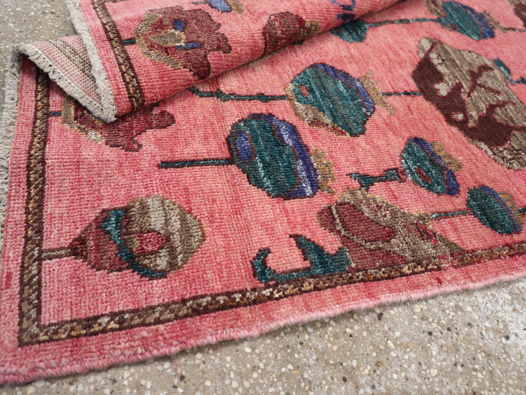 Modern Turkish Pictorial Throw Rug, No.32341 - Gss