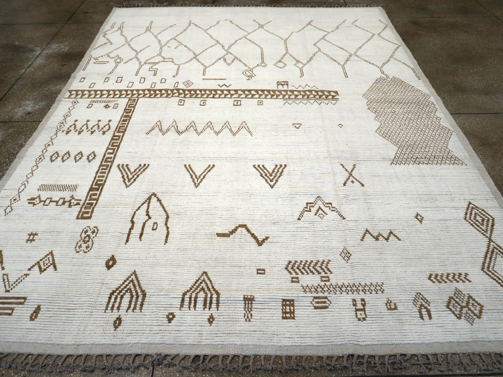 Modern Moroccan Tribal Room Size Carpet, No.32355 - Gss