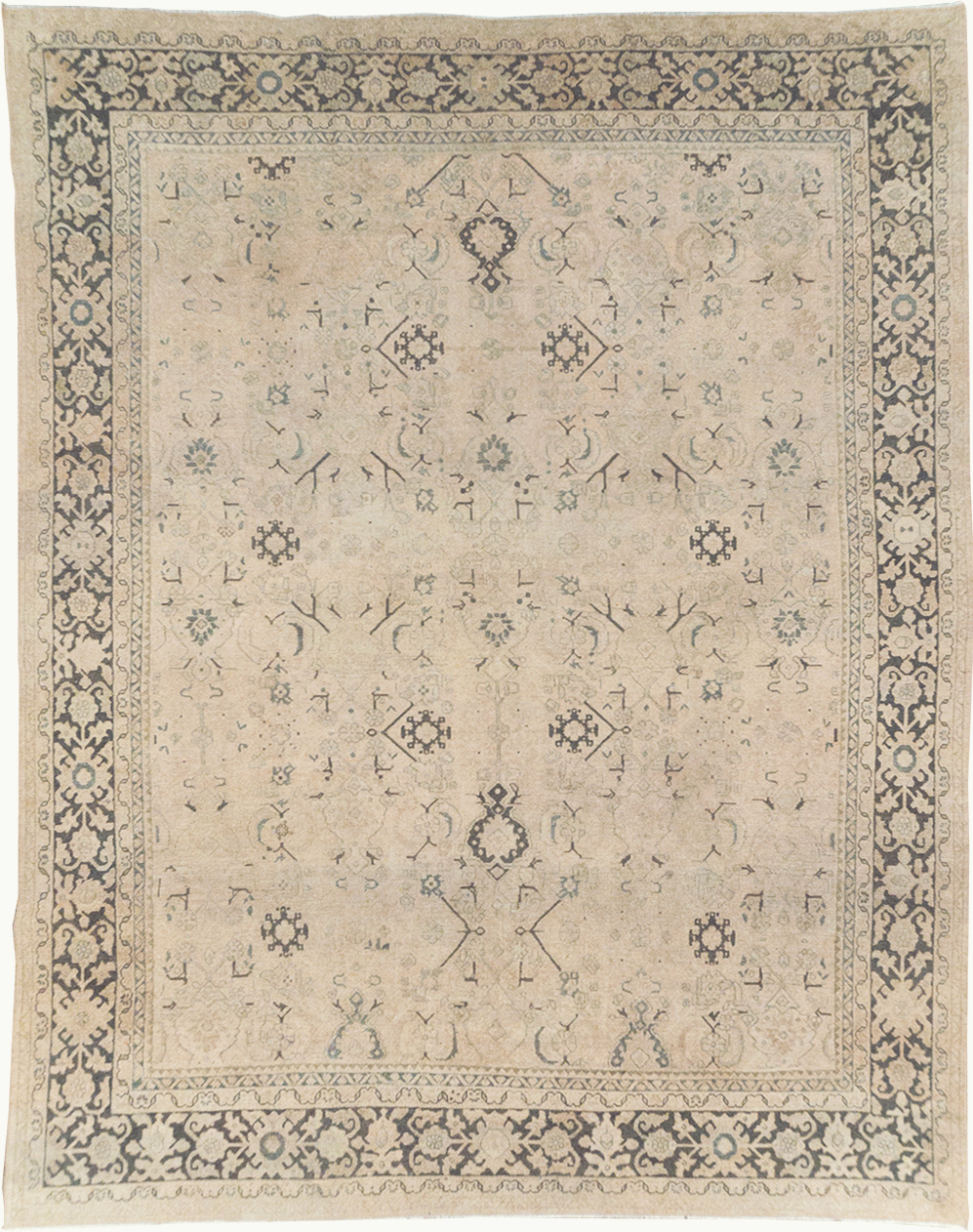 Vintage Persian Mahal Room Size Carpet, No.32366 - Gss