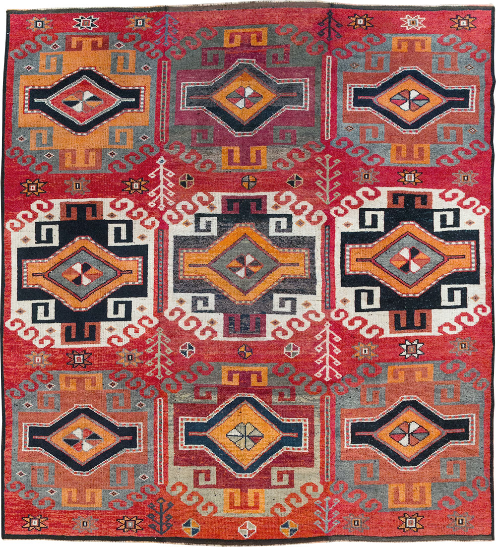 Vintage Turkish Anatolian Square Room Size Carpet, No.32370 - Gss
